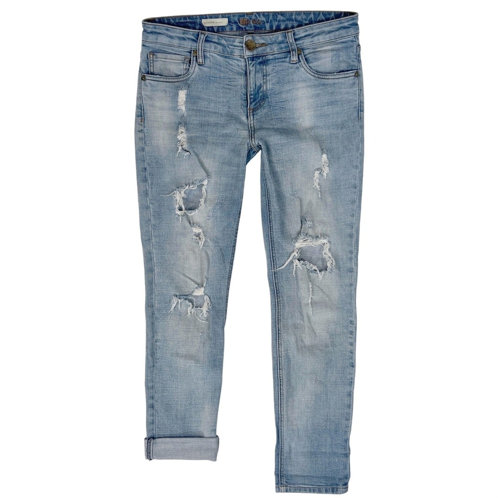 KUT from the Kloth Catherine Boyfriend Jeans 6 Low 90s Y2K Distress Straight 31